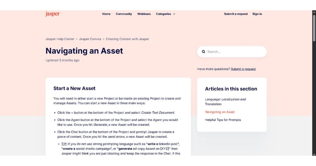 Jasper Canvas content editor with brand guardrails