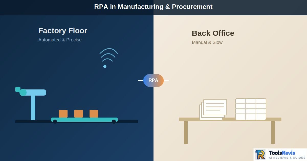 RPA bridging automated factory floor and manual back-office procurement