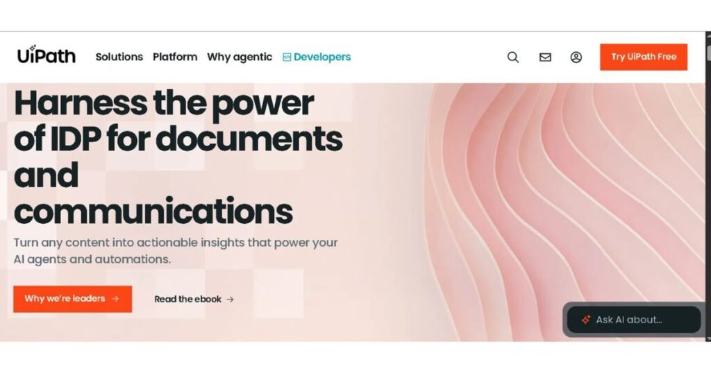UiPath Document Understanding module interface for manufacturing invoice processing