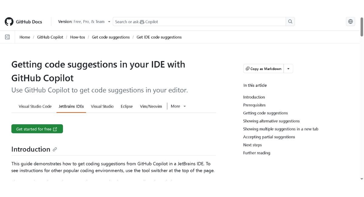 GitHub Copilot Official Documentation for JetBrains IDE Setup