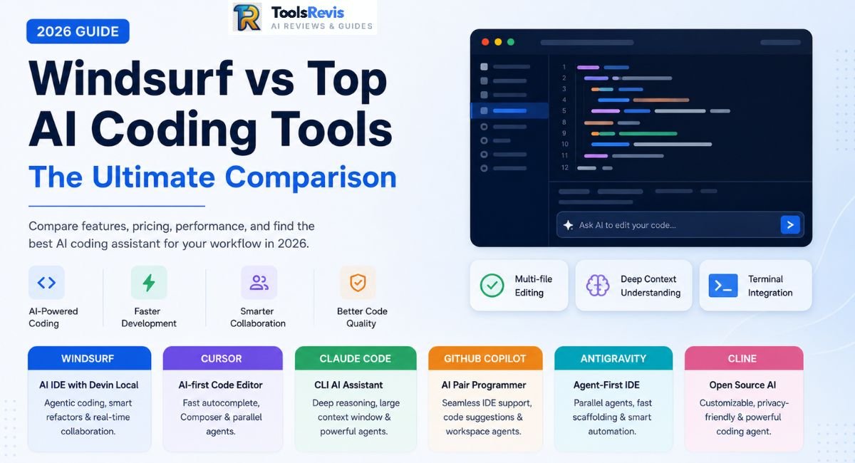 Windsurf vs Cursor vs Claude Code vs Copilot 2026 AI coding tools comparison