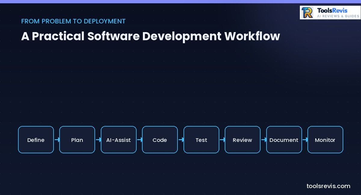 Droven.io Best Tech Tools for Developers – practical software development workflow diagram